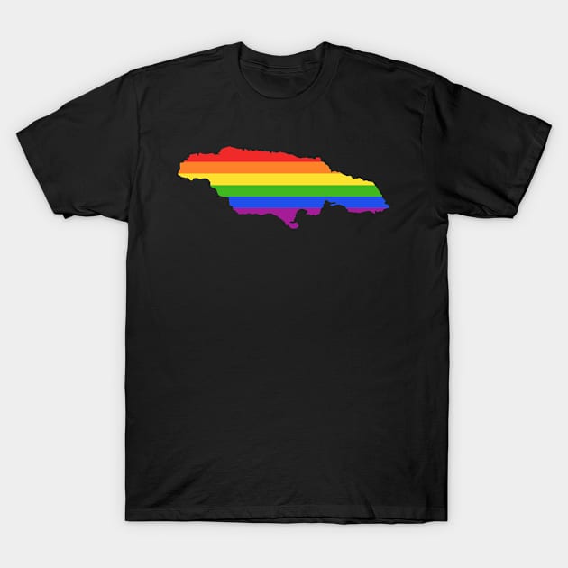 Jamaica Rainbow Flag for proud LGTBQ Jamaicans T-Shirt by c1337s